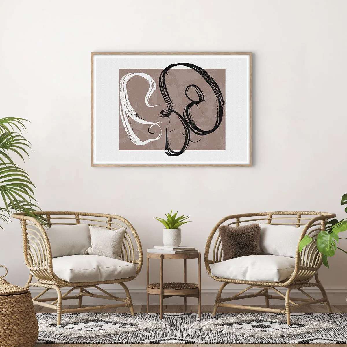 Poszter világos tölgy keretben - Kompozíció - a teljesség keresése - 100x70 cm