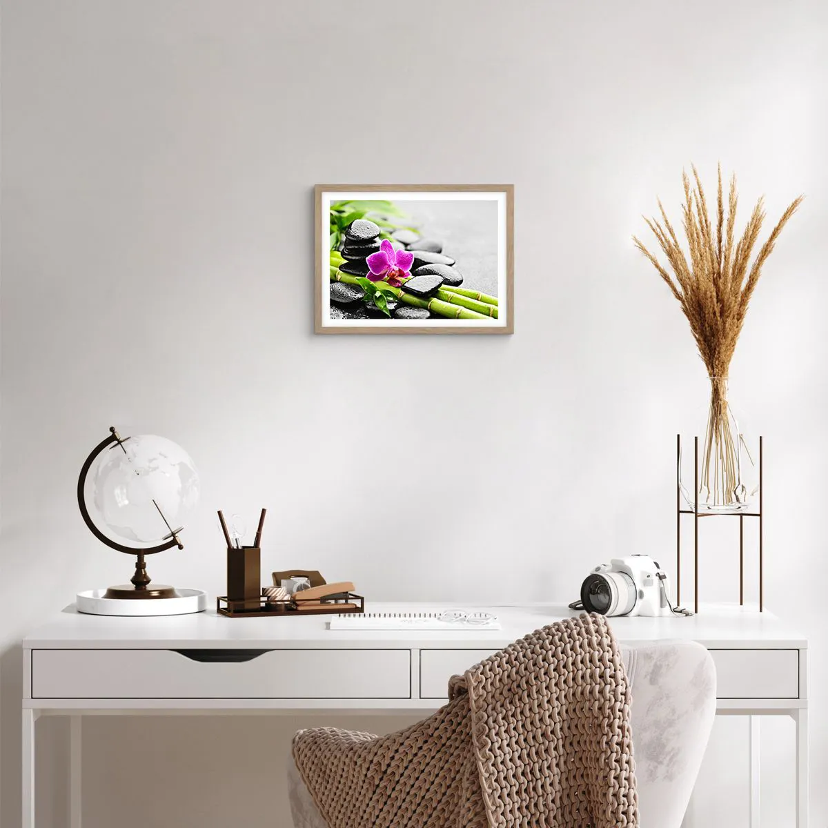 Poster in light oak frame - In a Peaceful Balance - 40x30 cm