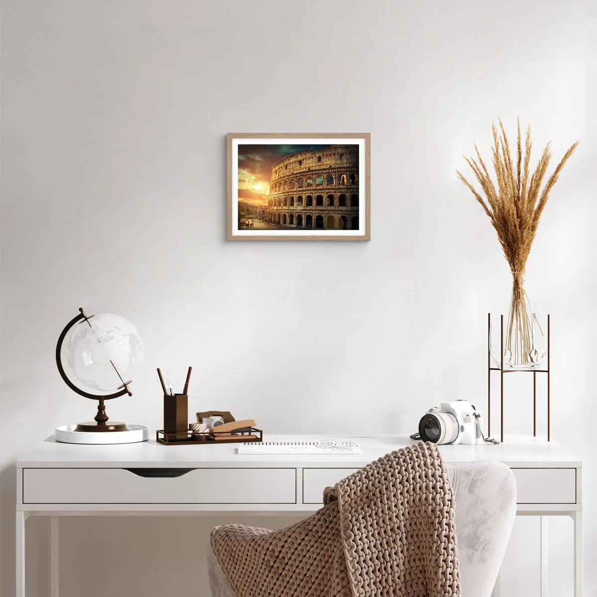 Plakat i ramme af lyst egetræ - Kolossalt indtryk - 40x30 cm