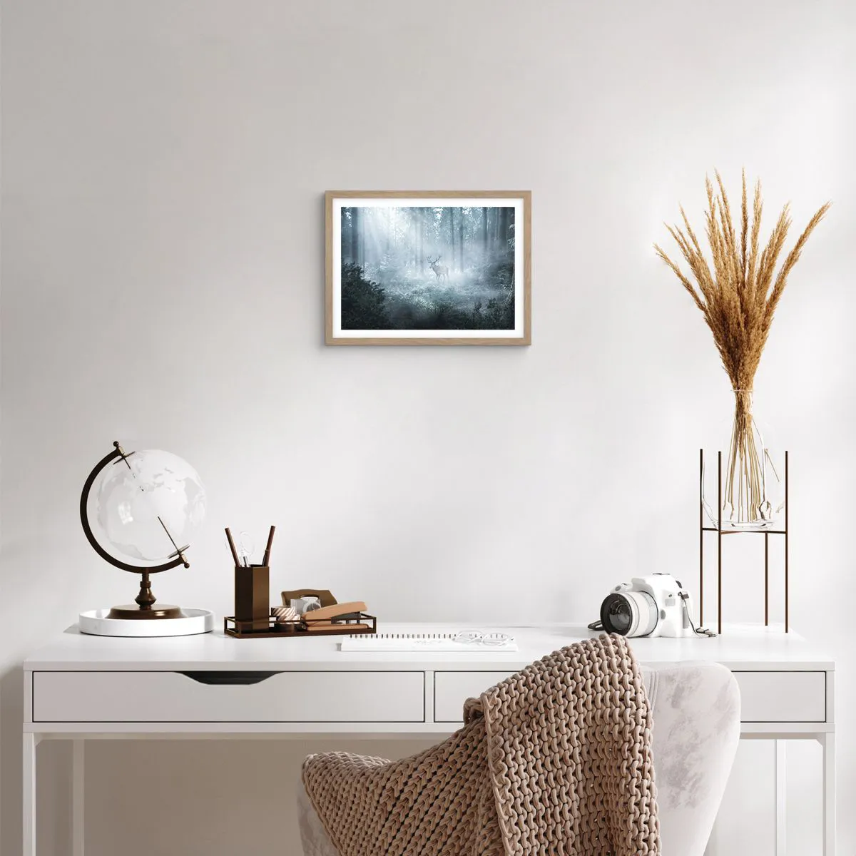 Poszter világos tölgy keretben - Reggeli birtokellenőrzés - 40x30 cm