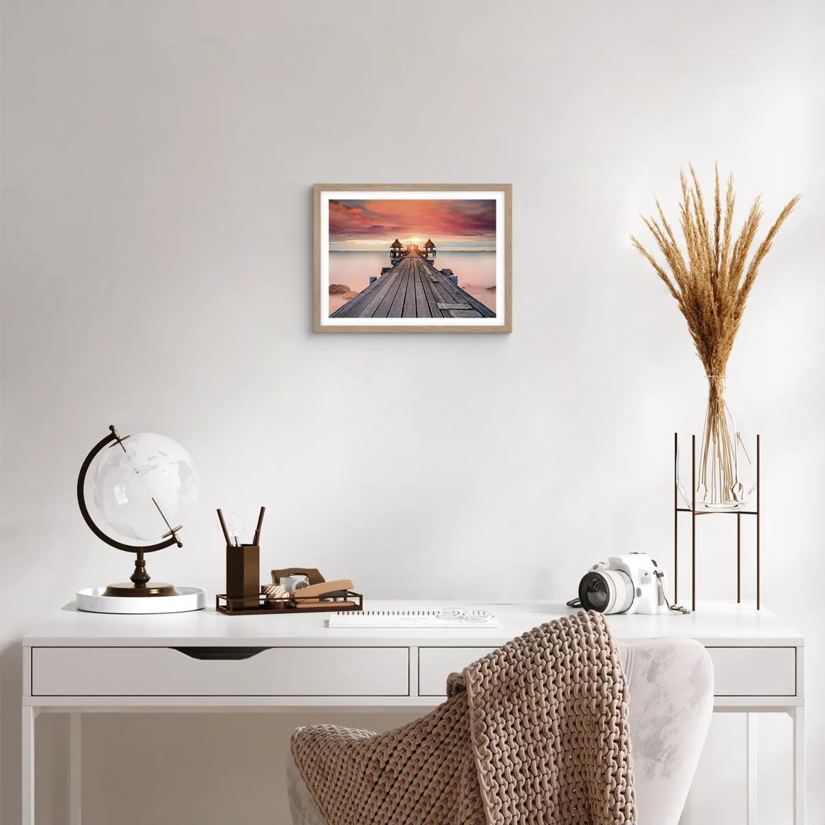 Affiche dans un chêne clair - Poster - L'Ouest à l'Est - 40x30 cm