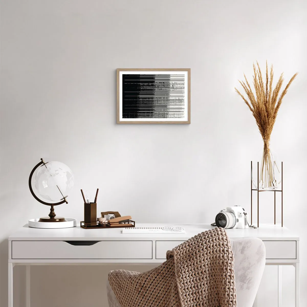 Plakat w ramie jasny dąb - Fale i drgania - 40x30 cm