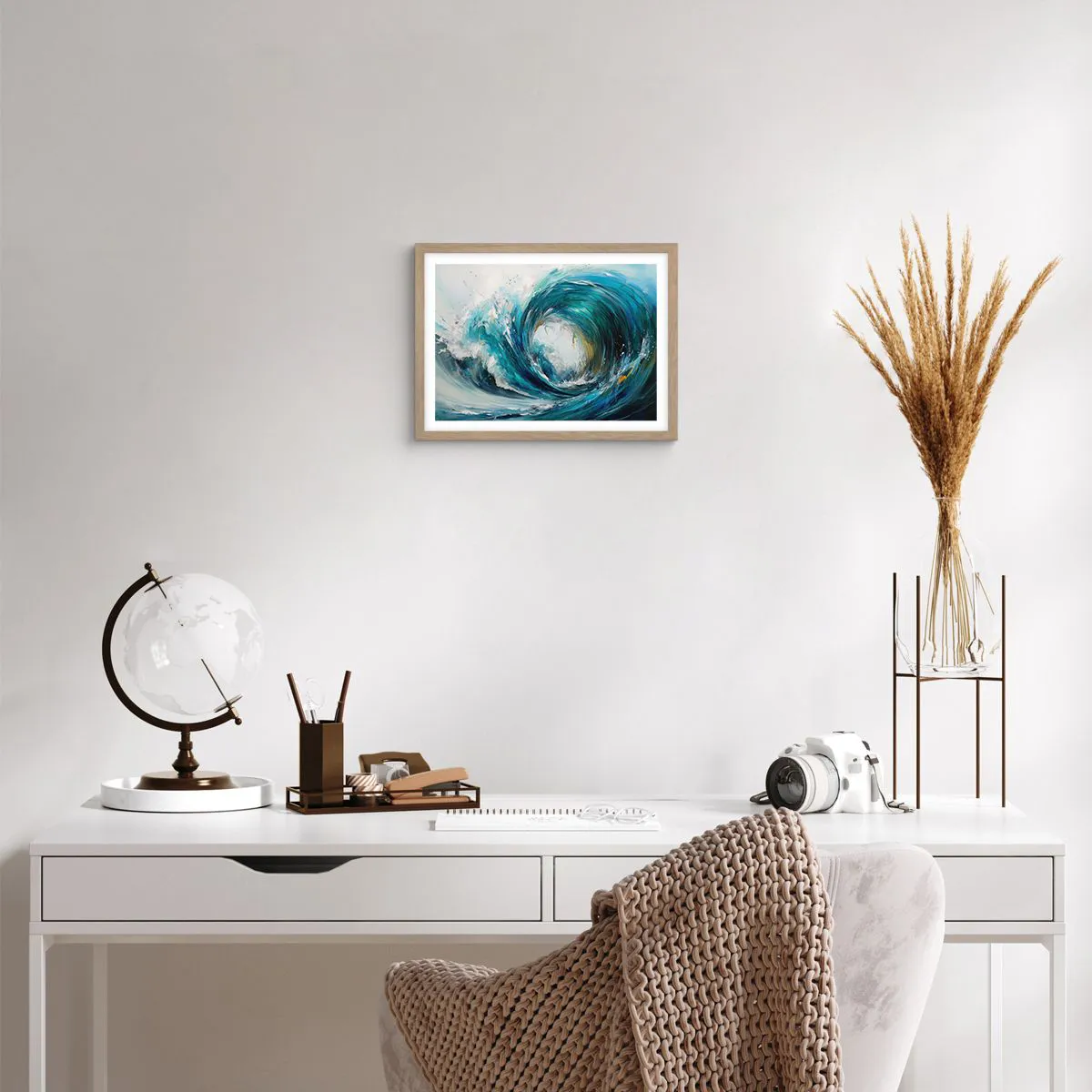 Een poster in een licht eiken lijst - Zeeportaal - 40x30 cm