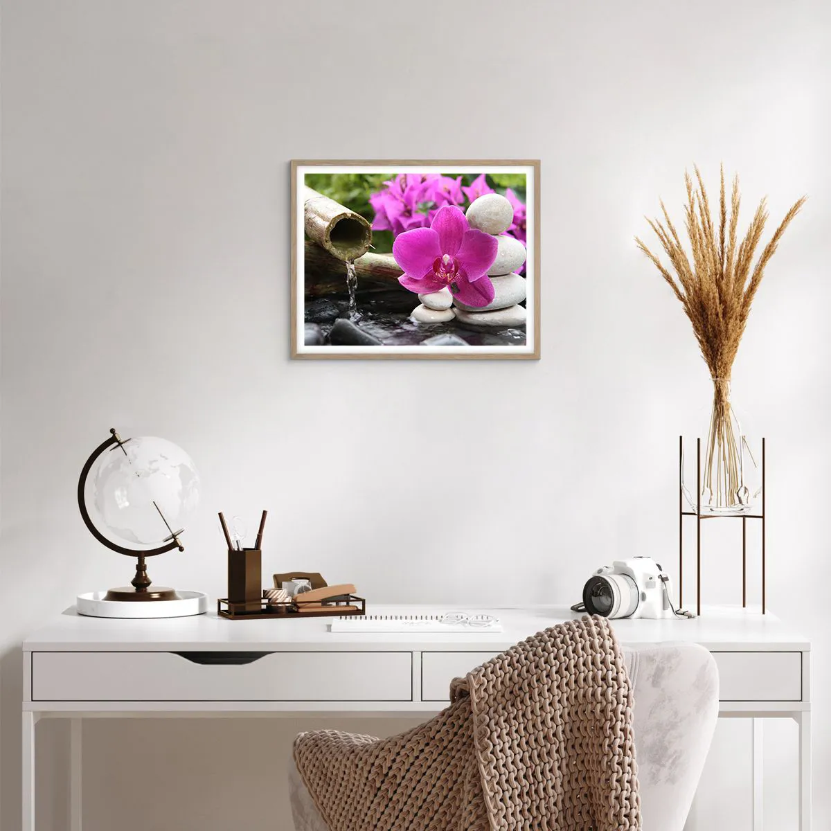 Pôster com moldura de carvalho claro - Descanso imediato - 50x40 cm