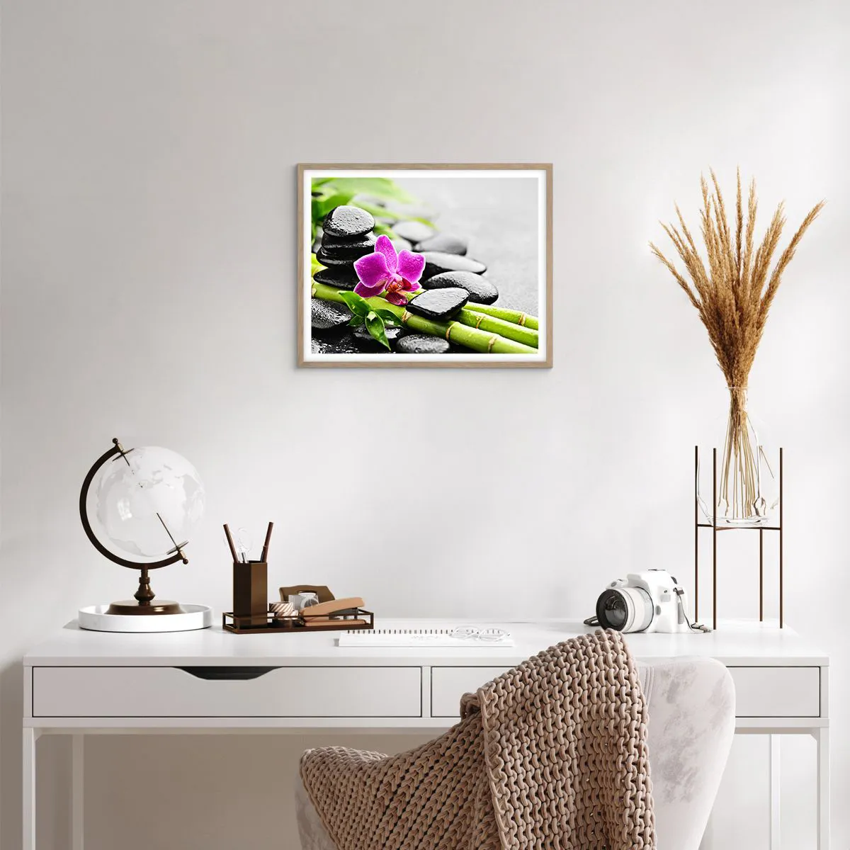 Poster în ramă de stejar deschis - Într-un echilibru pașnic - 50x40 cm