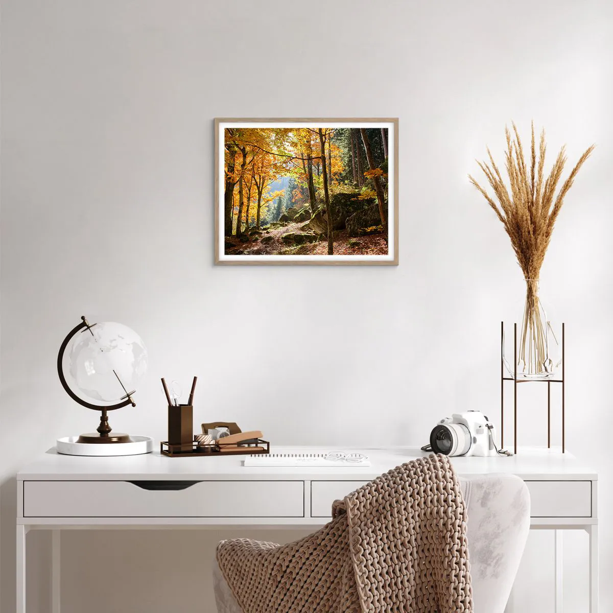 Poster in light oak frame - Time for Rest - 50x40 cm