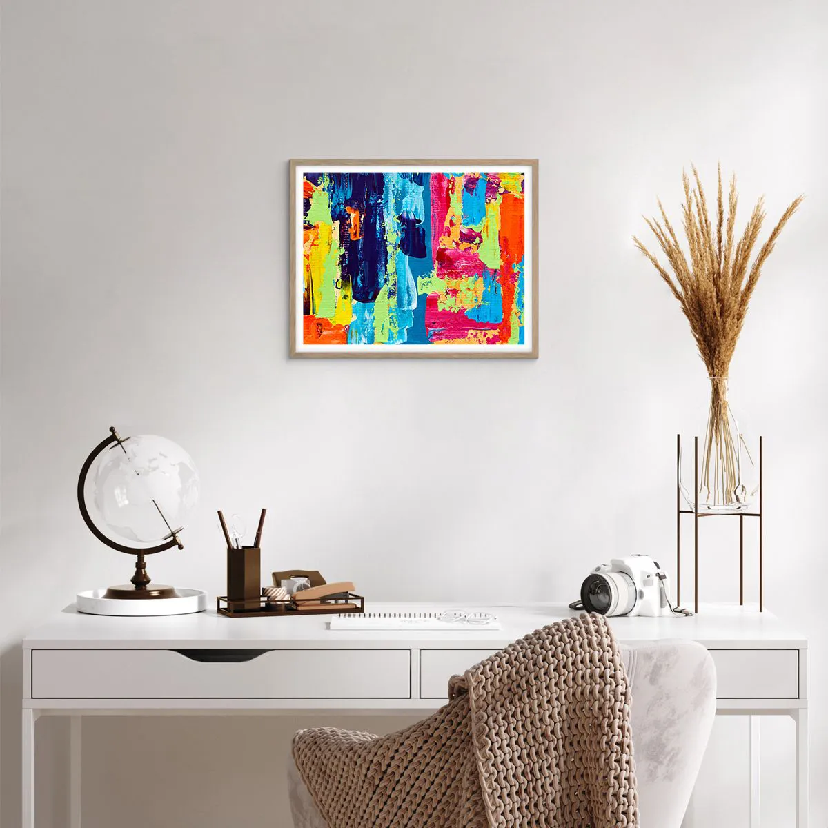 Poster in light oak frame - Life Is Beautiful! - 50x40 cm