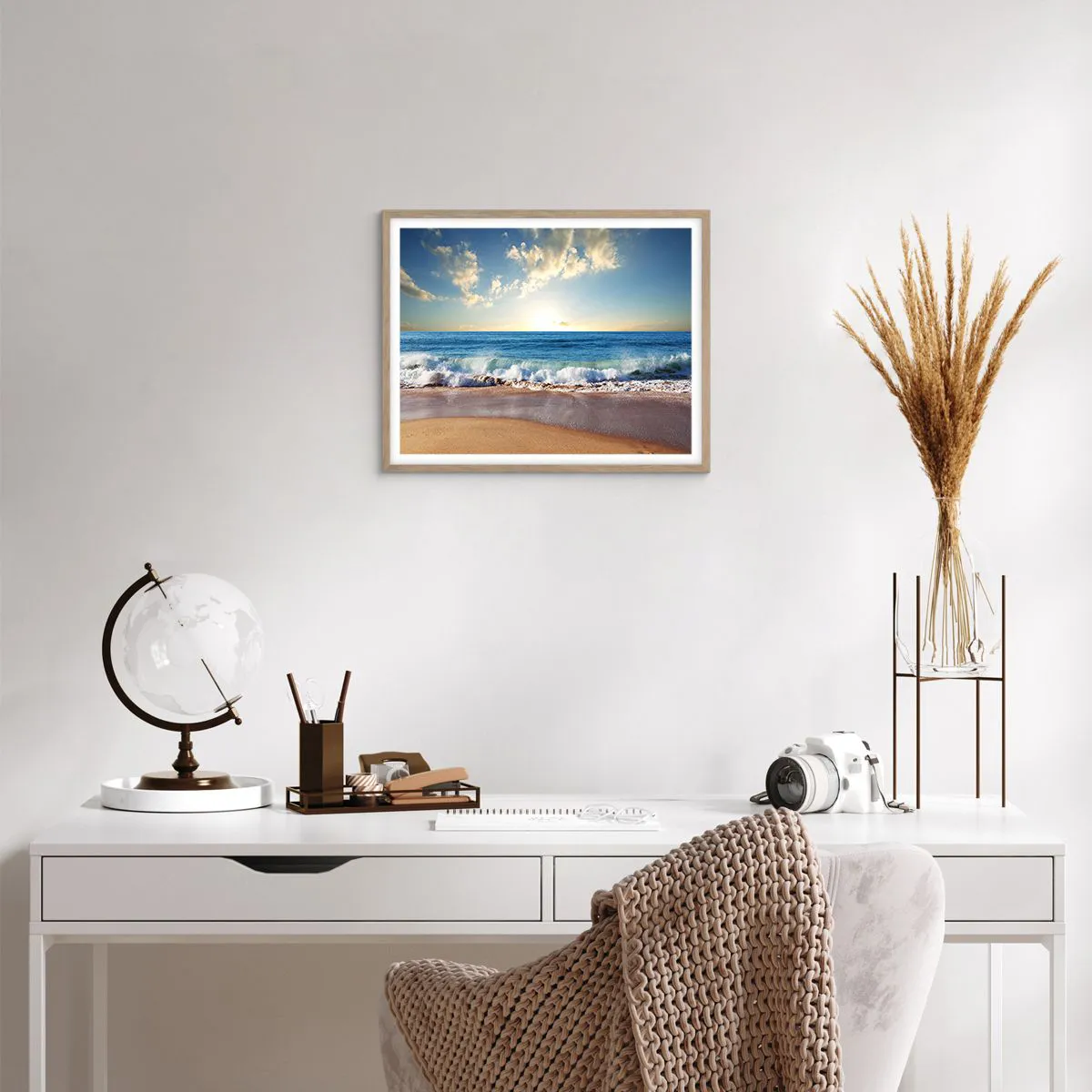 Affiche dans un chêne clair - Poster - Mouvement et immobilité à la fois - 50x40 cm