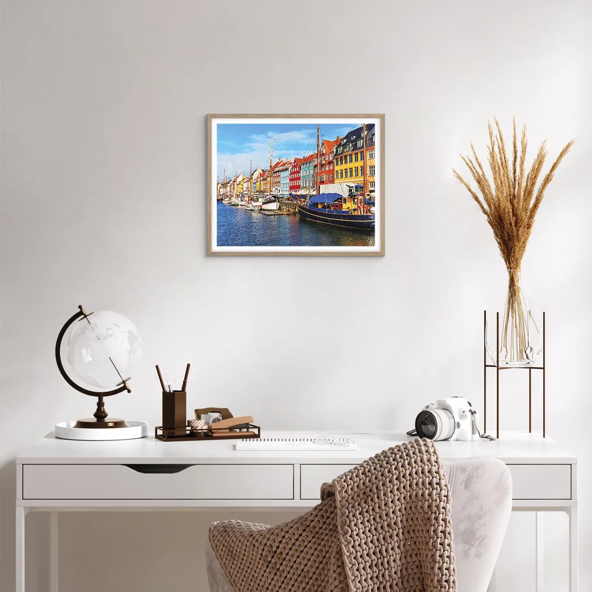 Plakat w ramie jasny dąb - Radosne nabrzeże - 50x40 cm