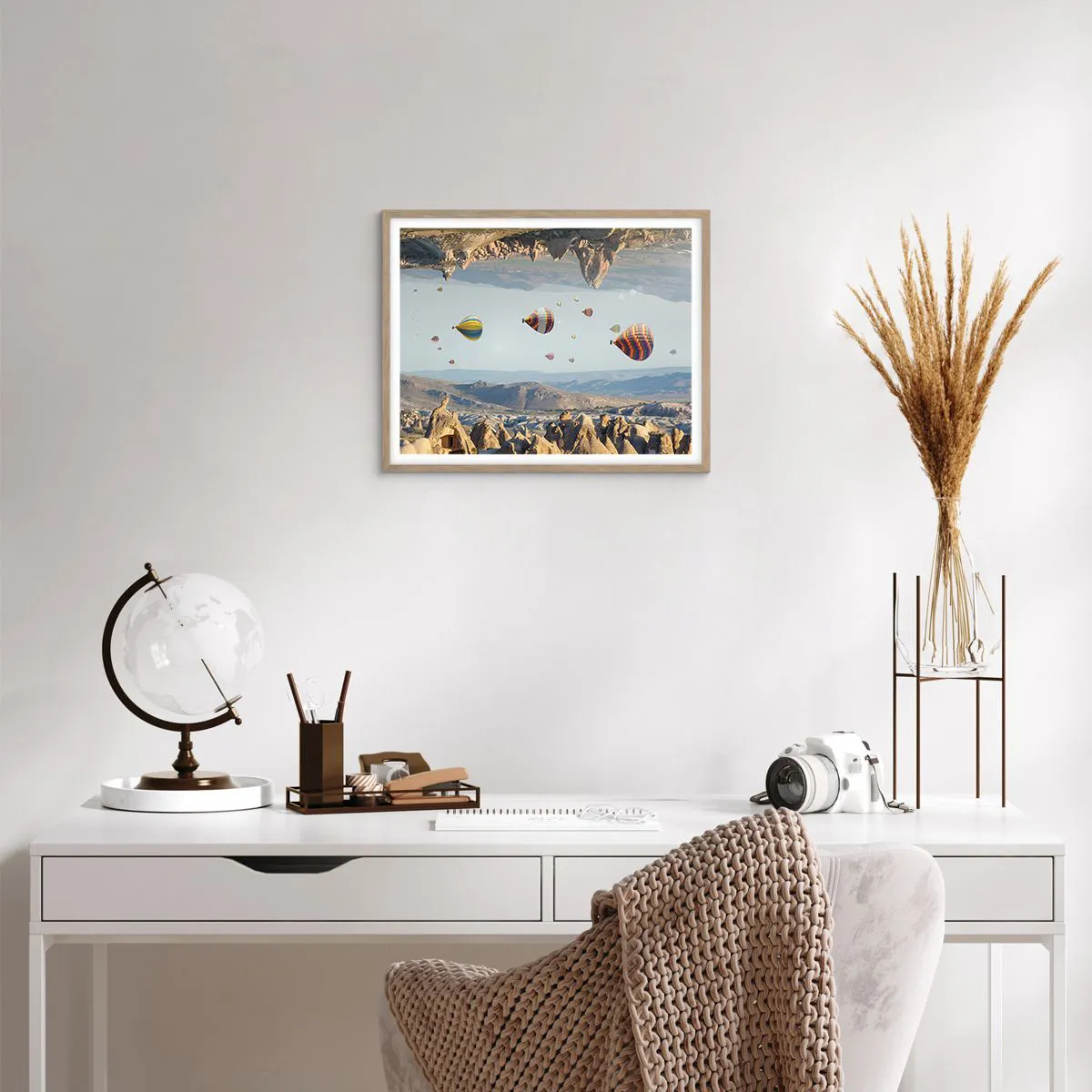 Affiche dans un chêne clair - Poster - Ici, tout est possible - 50x40 cm