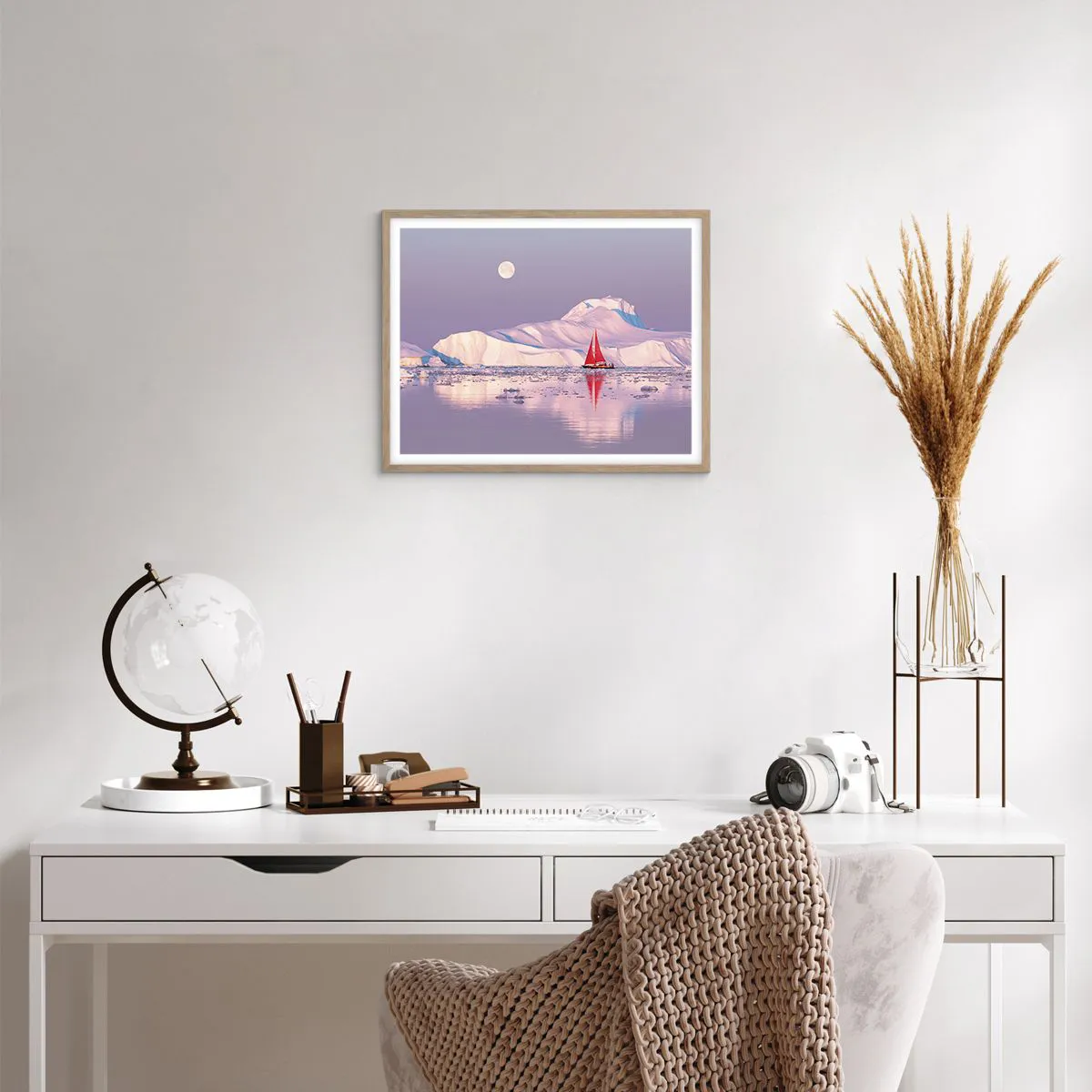 Plakat w ramie jasny dąb - Żar żagla, chłód lodu - 50x40 cm