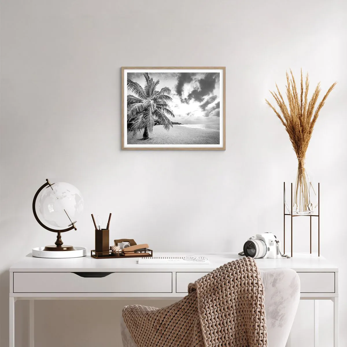 Affiche dans un chêne clair - Poster - Quand tu aspires à la solitude - 50x40 cm