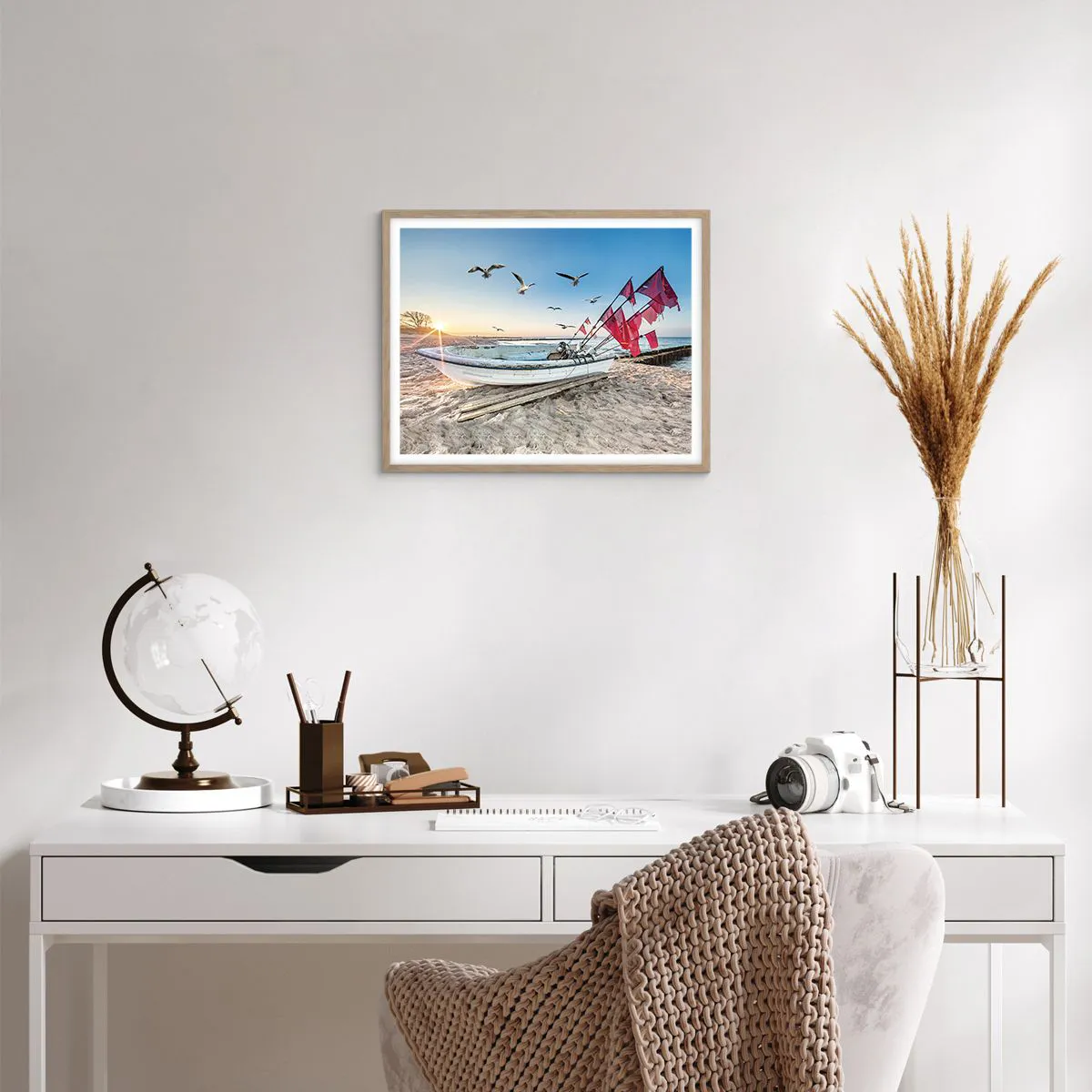 Plakát v rámu světlý dub - Zasloužená přestávka - 50x40 cm