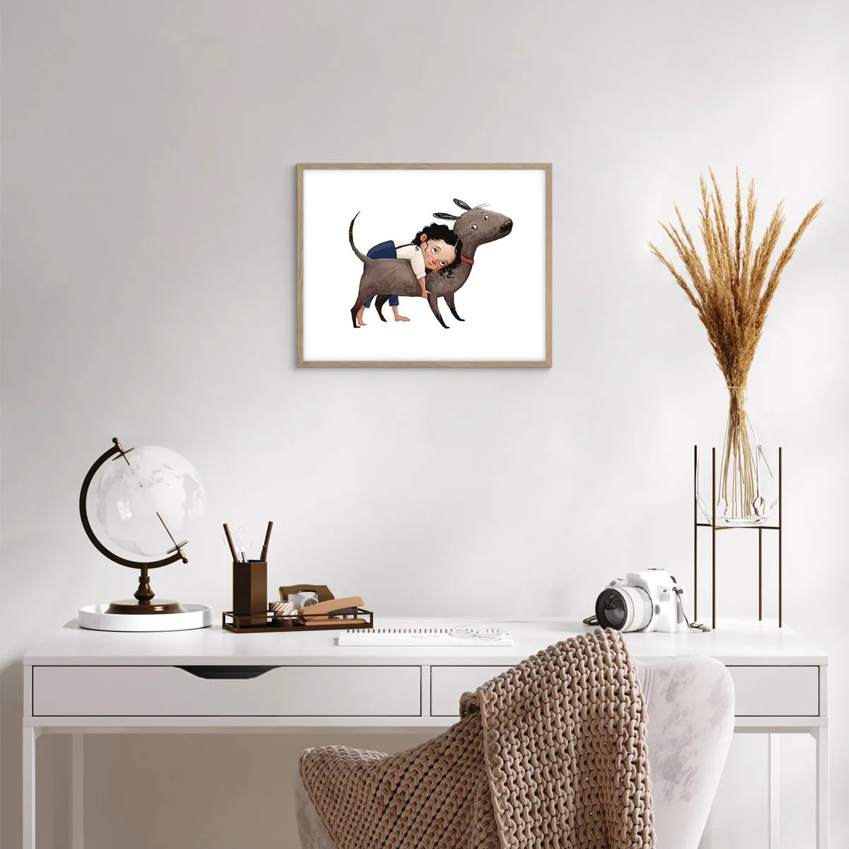 Plakát v rámu světlý dub - Nejlepší přátelé - 50x40 cm