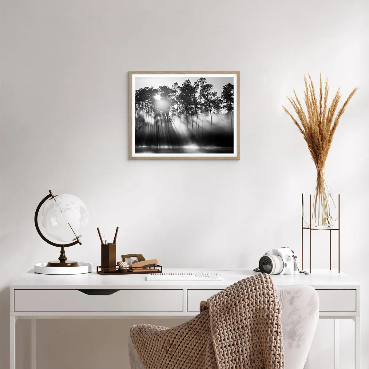 Poszter világos tölgy keretben - Megállíthatatlan nap - 50x40 cm