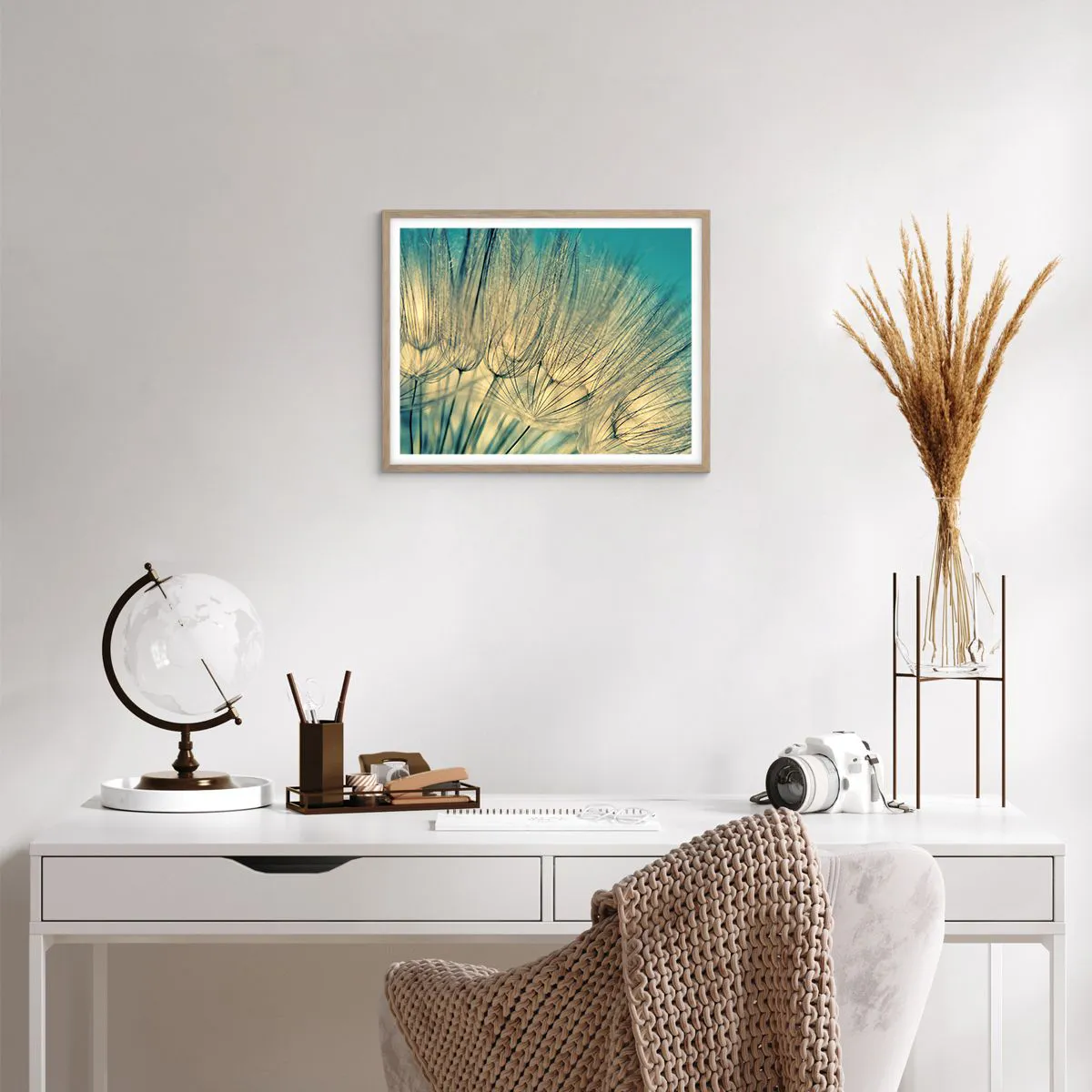 Poster in einem Rahmen aus heller Eiche - In Erwartung des Windes - 50x40 cm