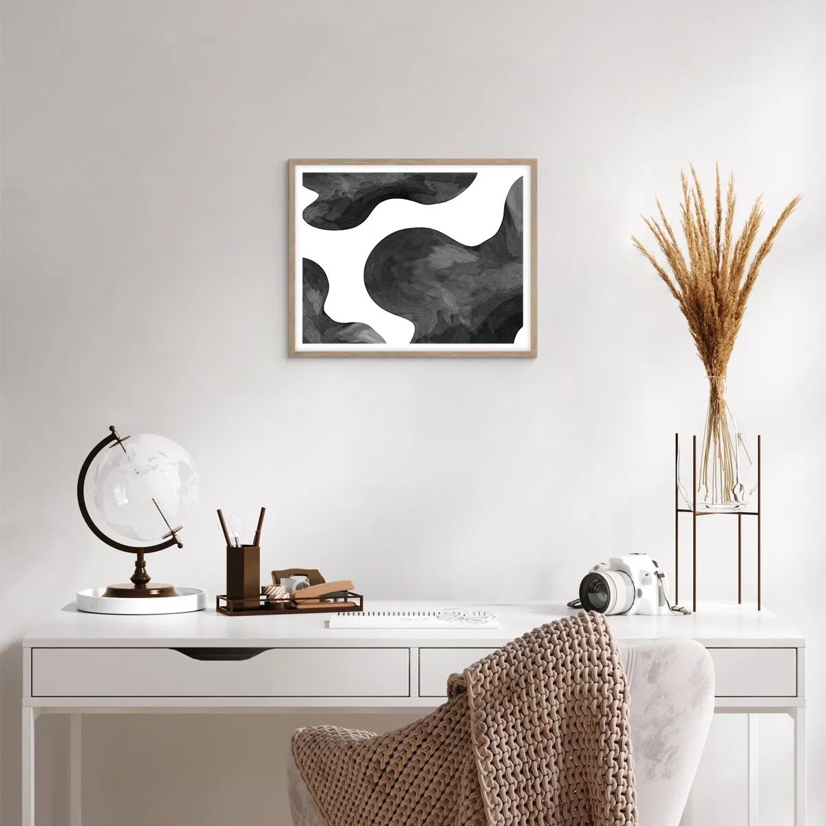 Poszter világos tölgy keretben - A tejút - 50x40 cm