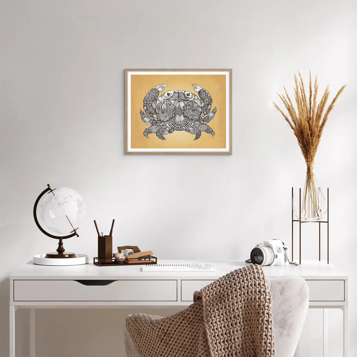 Pôster com moldura de carvalho claro - Contos do Sr. Caranguejo - 50x40 cm