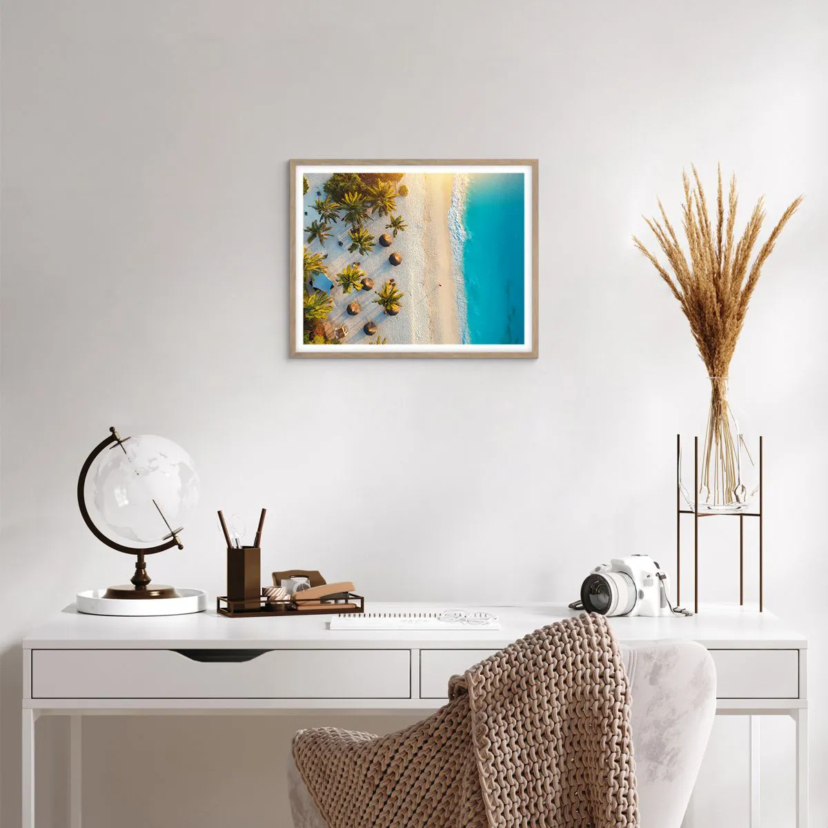 Plakat w ramie jasny dąb - Witaj w raju - 50x40 cm