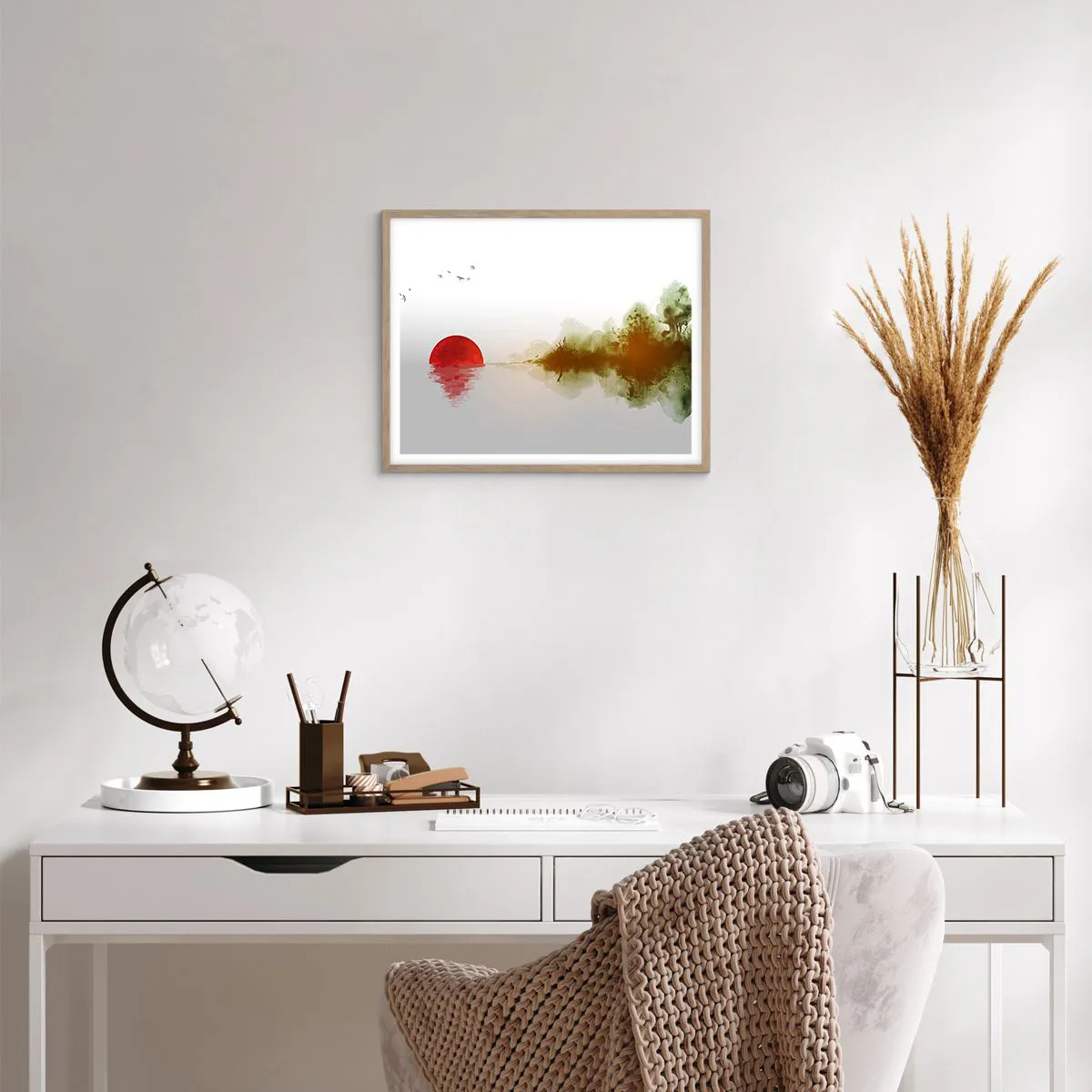 Plakat w ramie jasny dąb - Obietnica spokoju - 50x40 cm