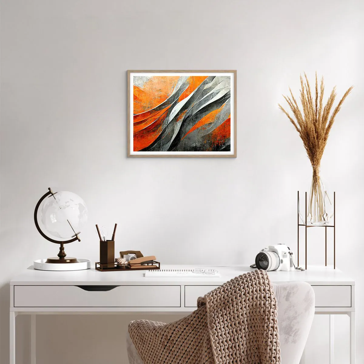 Een poster in een licht eiken lijst - Hitte en koude - 50x40 cm