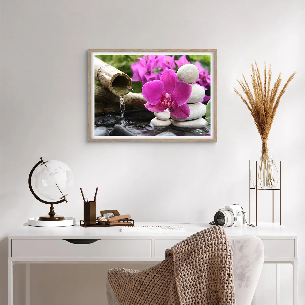 Pôster com moldura de carvalho claro - Descanso imediato - 70x50 cm