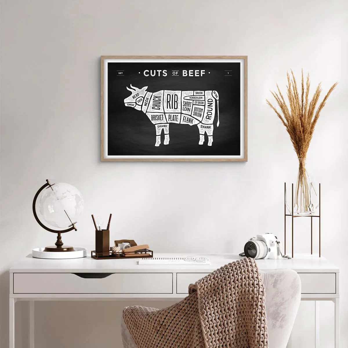 Poster in einem Rahmen aus heller Eiche - Metzger Grundierung - 70x50 cm