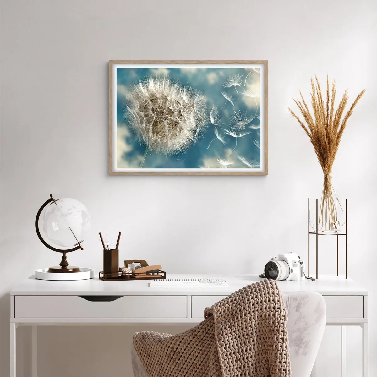 Plakat i ramme af lyst egetræ - En engels åndedræt - 70x50 cm