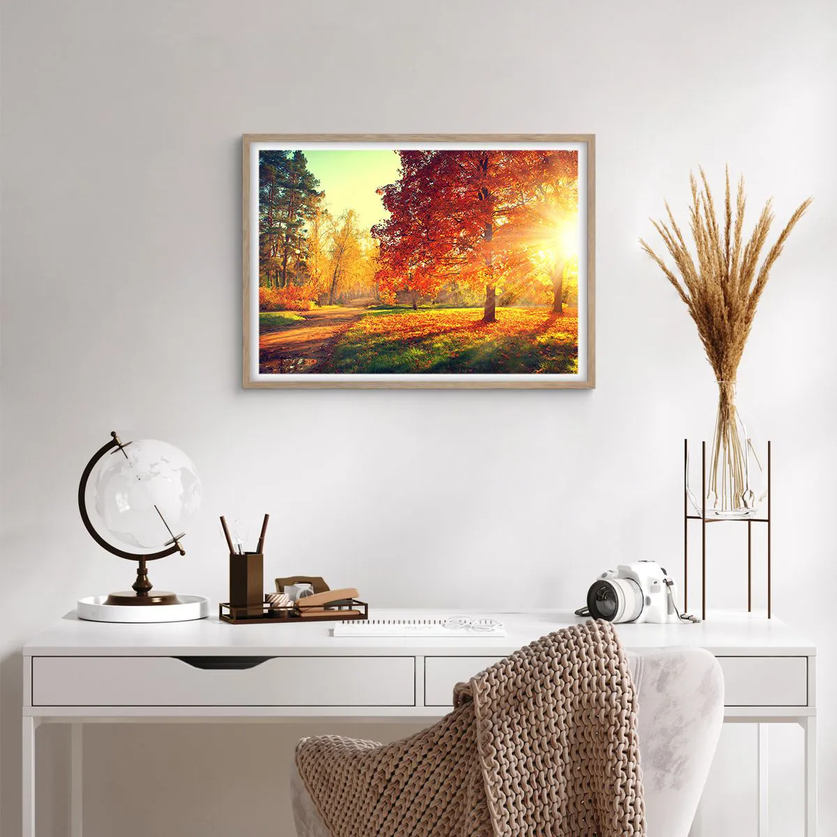 Affisch i ram av ljusek - Rött är vackert - 70x50 cm