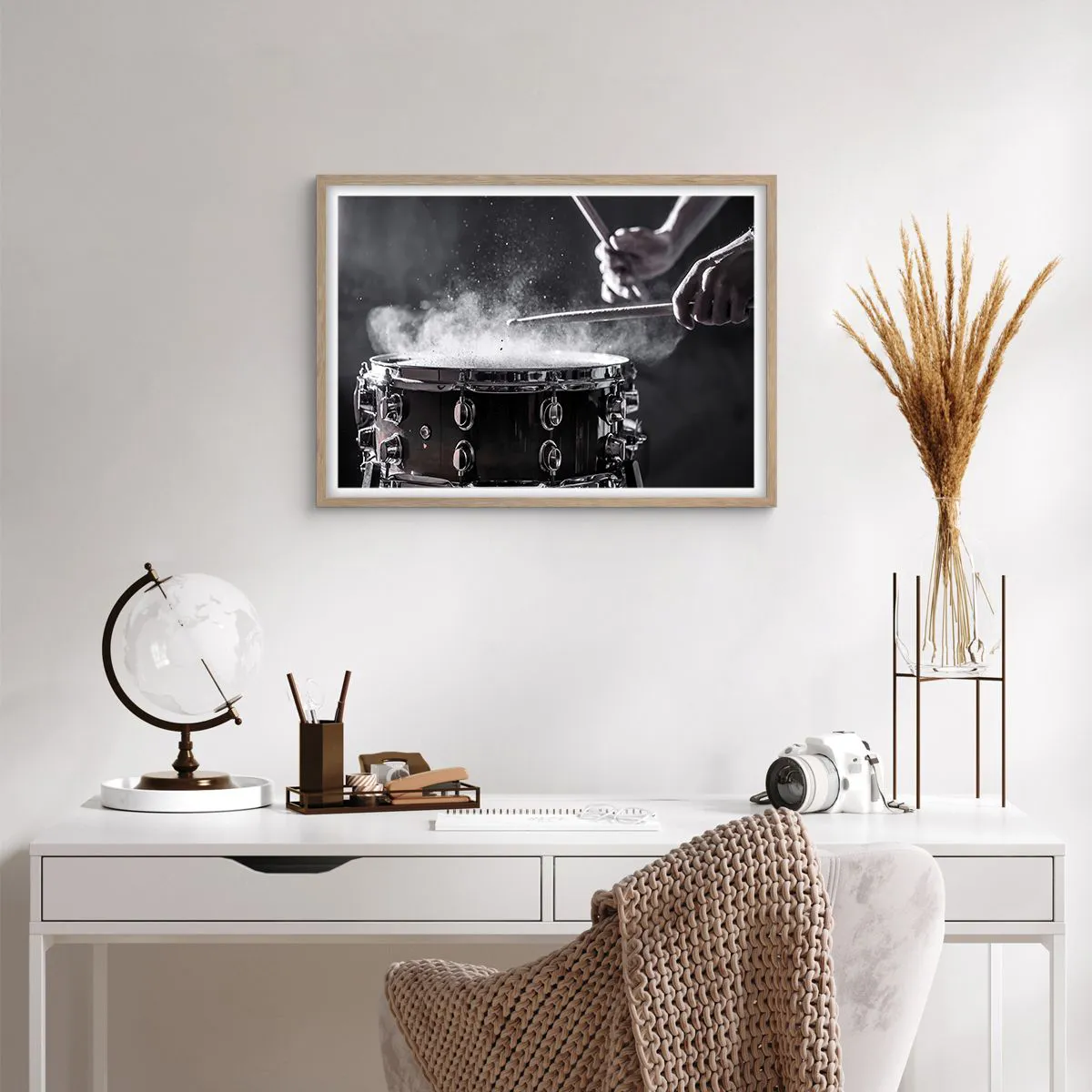 Affisch i ram av ljusek - Musikens puls - 70x50 cm