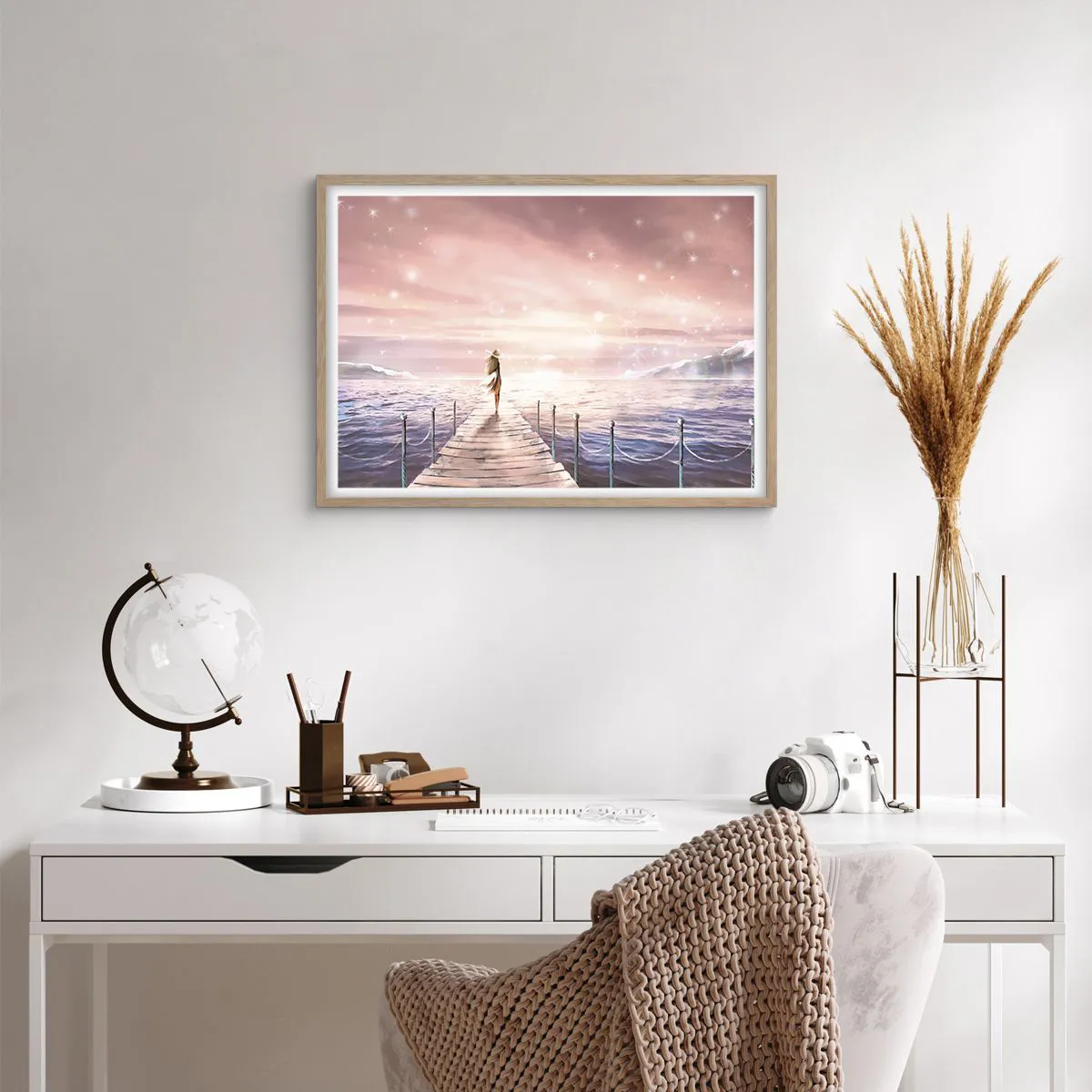 Poszter világos tölgy keretben - Egy álom fényében - 70x50 cm