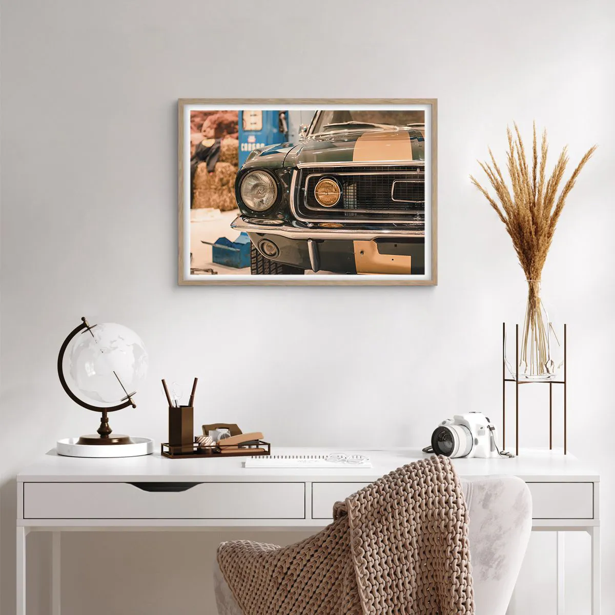 Pôster com moldura de carvalho claro - Encontro com uma lenda - 70x50 cm