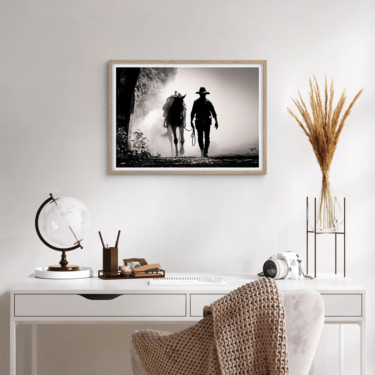Poster in light oak frame - Texan Morning - 70x50 cm