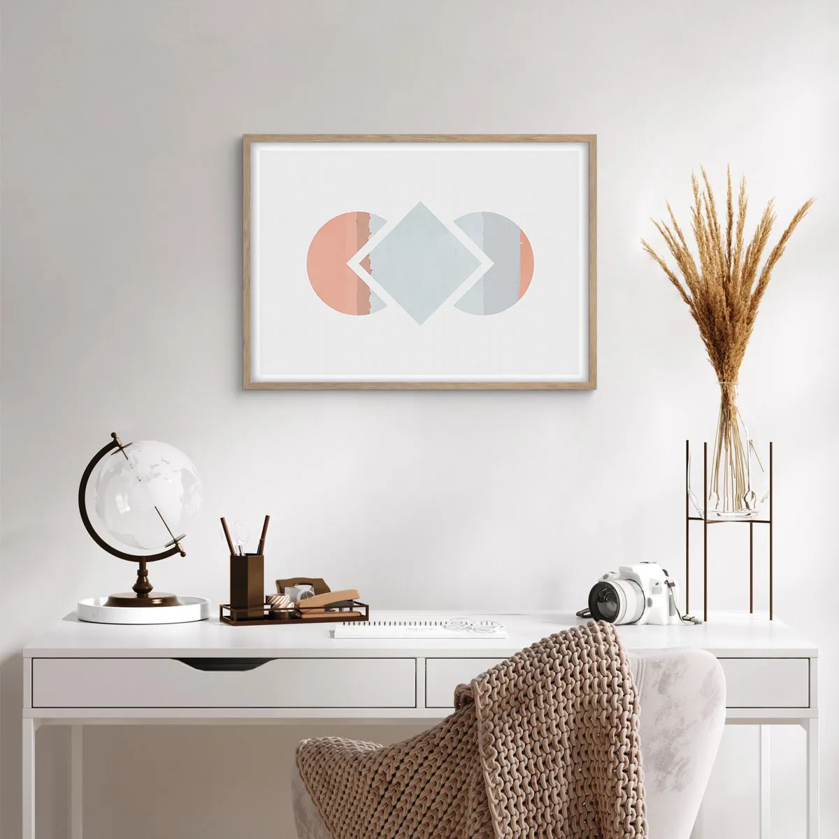 Affiche dans un chêne clair - Poster - La situation est clair - 70x50 cm