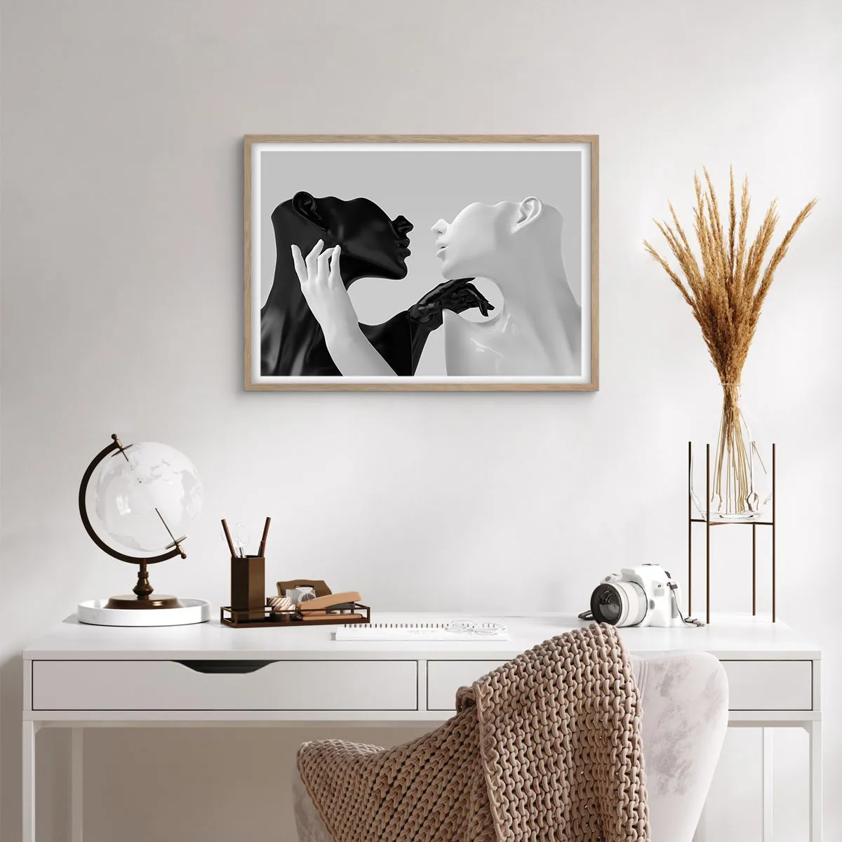 Plakát v rámu světlý dub - Přitažlivost – touha - 70x50 cm