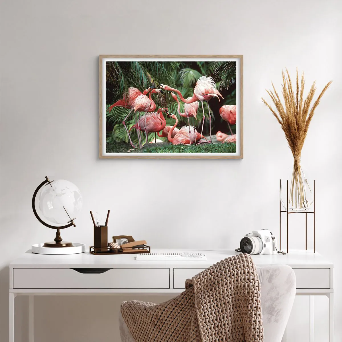 Póster en marco roble claro - Cotilleos de la tarde - 70x50 cm