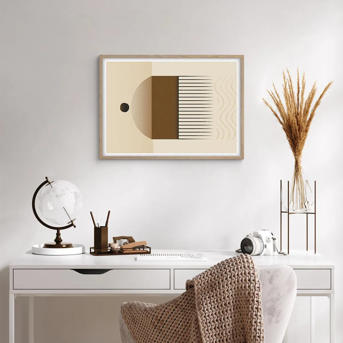 Poster in light oak frame - Different States - 70x50 cm