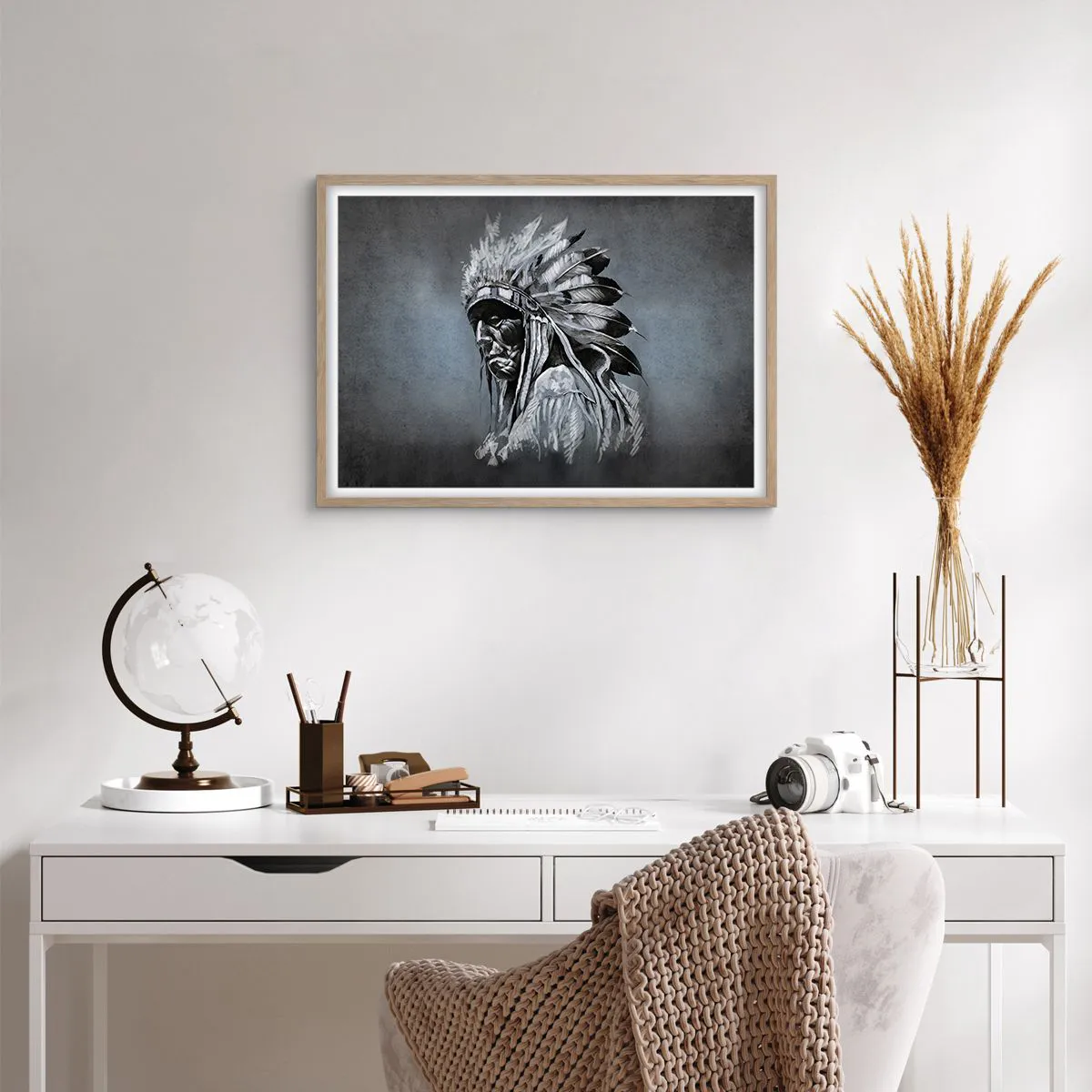 Poster in einem Rahmen aus heller Eiche - Zurück zu den Wurzeln - 70x50 cm