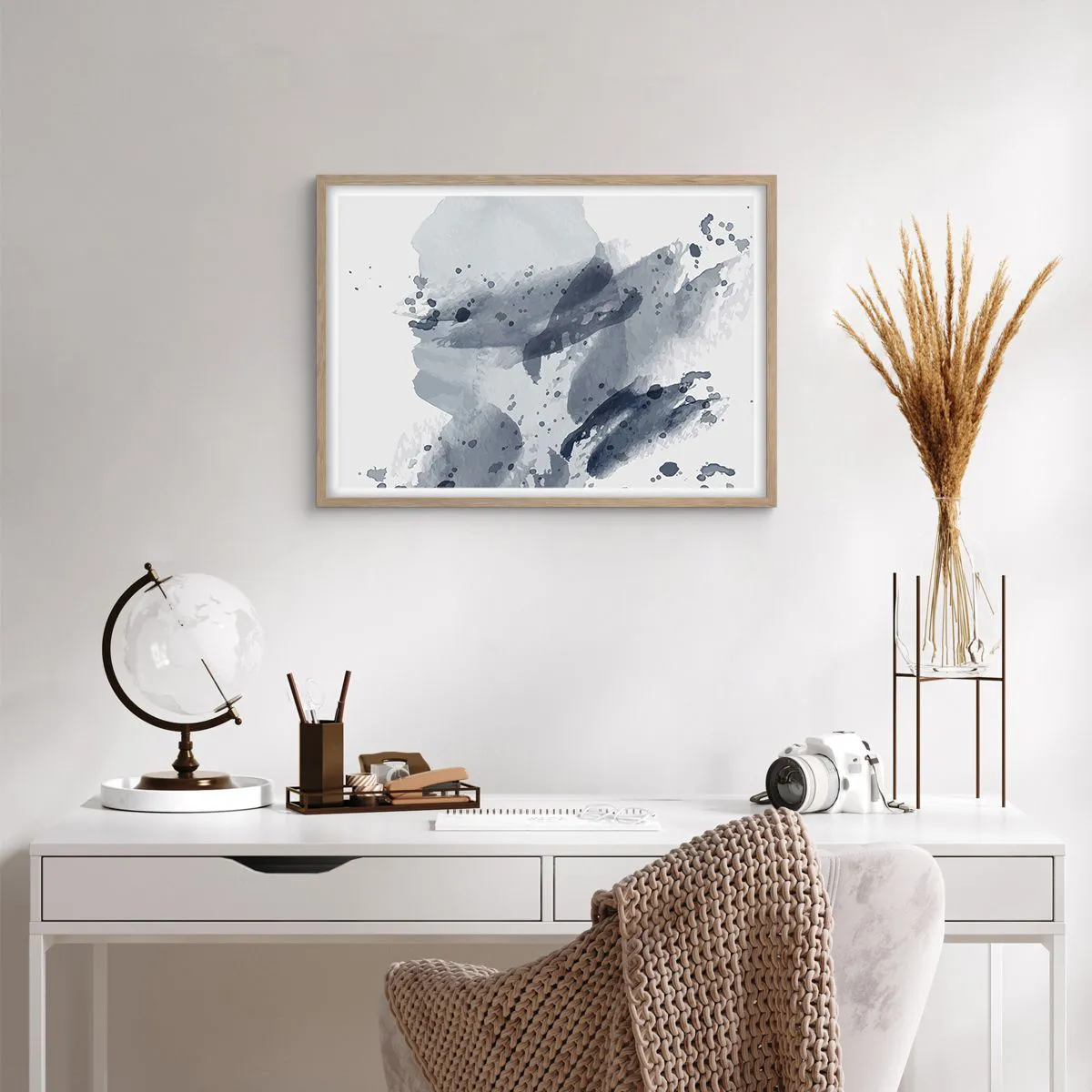 Plakat w ramie jasny dąb - Studium natury wody - 70x50 cm