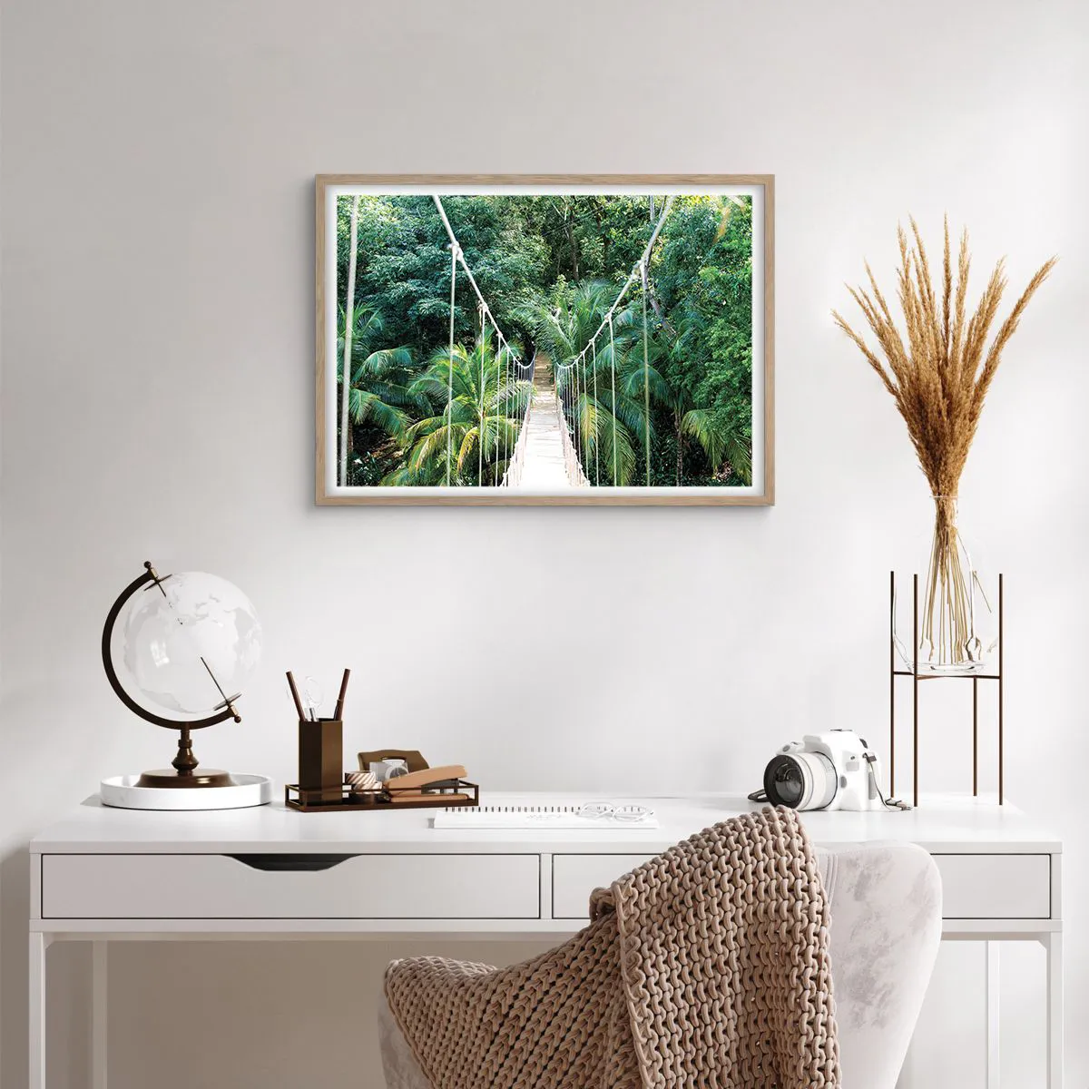 Poszter világos tölgy keretben - Üdvözöljük a dzsungelben! - 70x50 cm