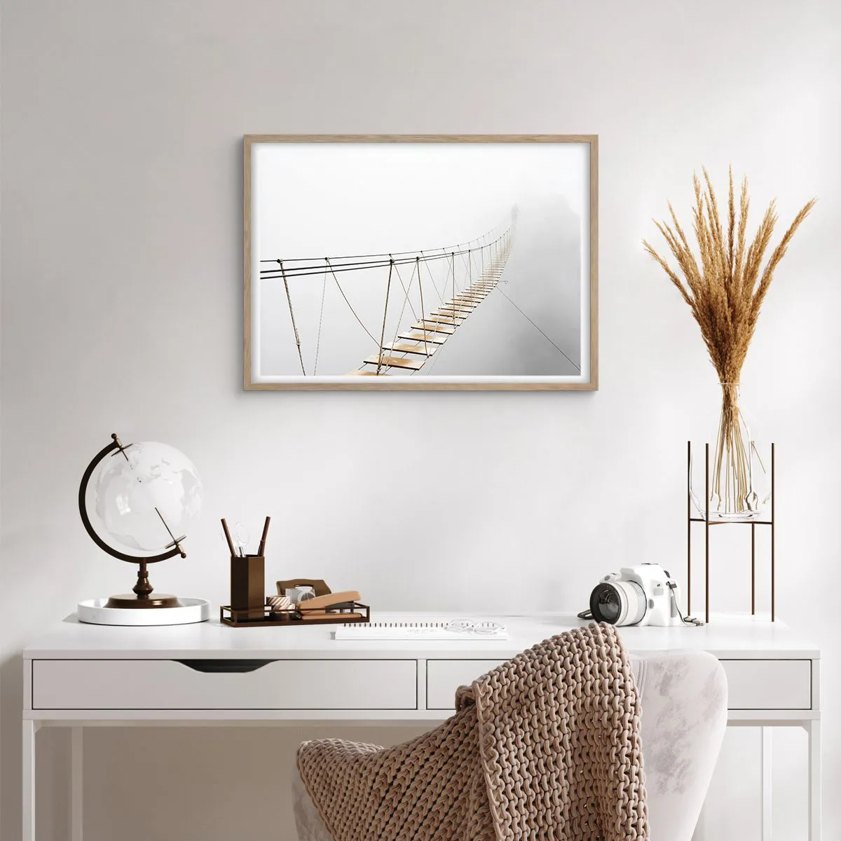 Affiche dans un chêne clair - Poster - Où cela va-t-il te mener? - 70x50 cm