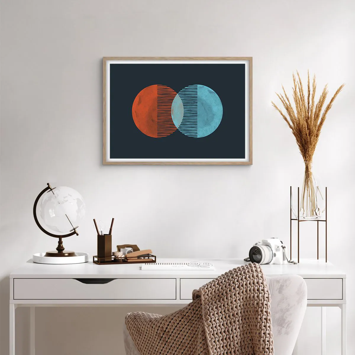Poster in light oak frame - Astronomical Fantasy - 70x50 cm