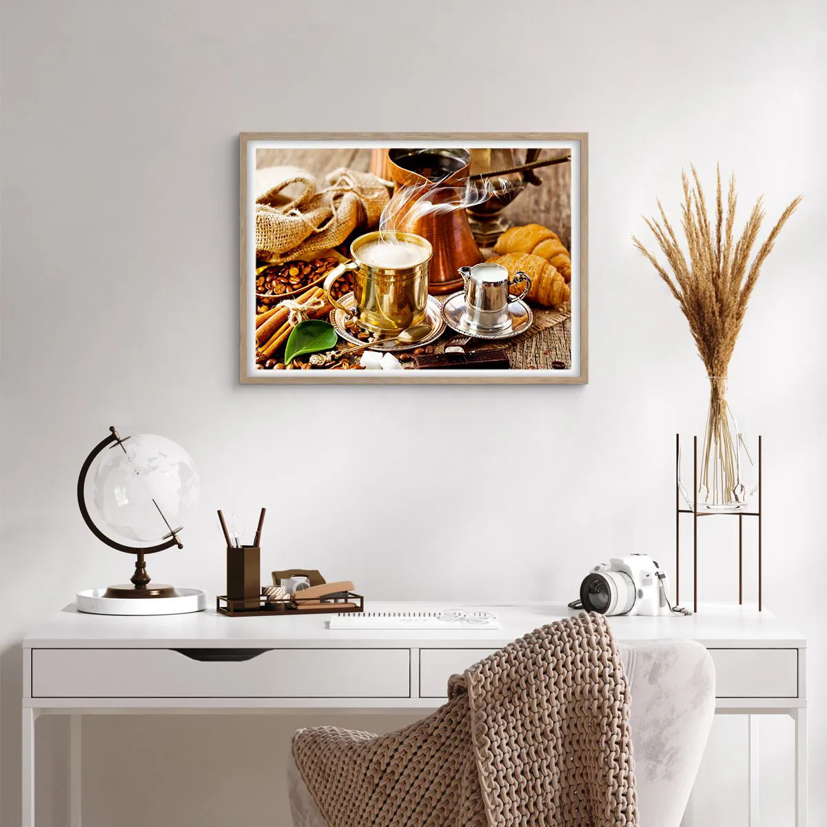 Póster en marco roble claro - Que tengas un buen día - 70x50 cm