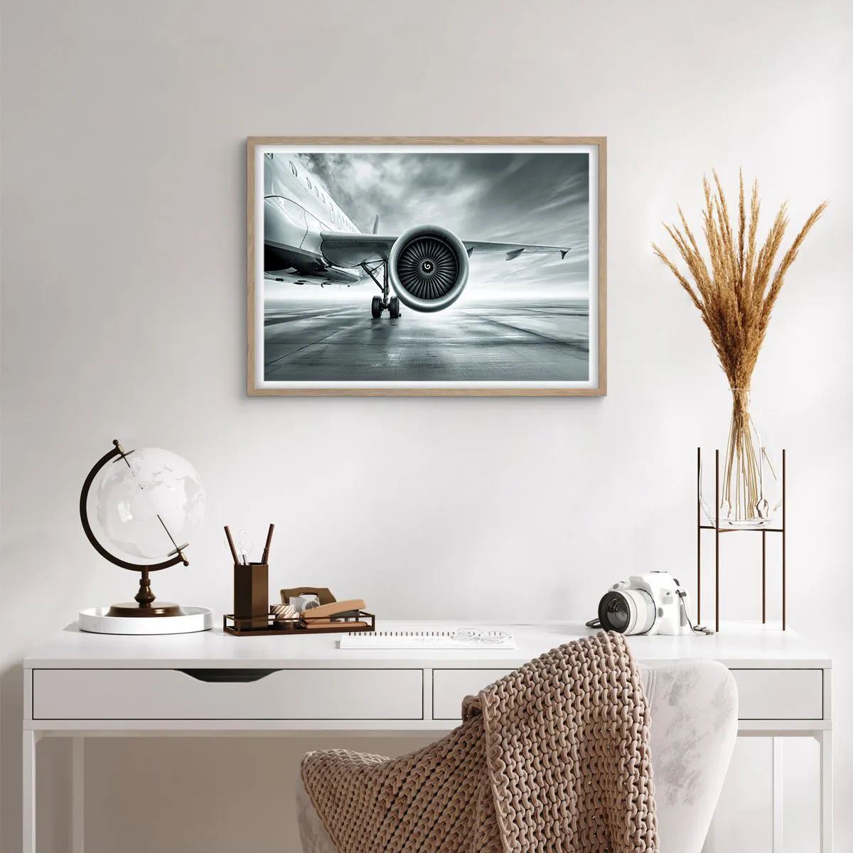 Póster en marco roble claro - Hay poder - 70x50 cm