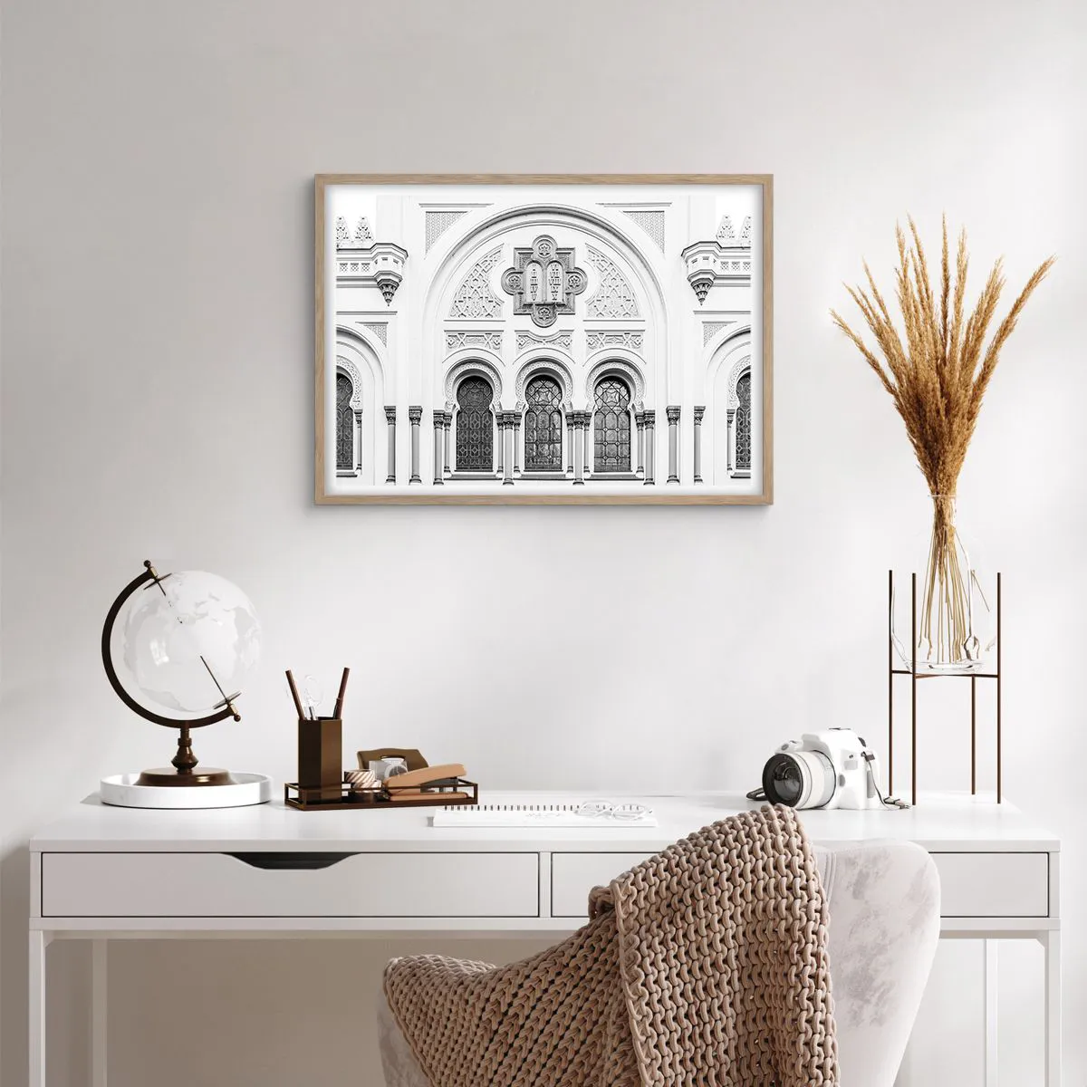 Poszter világos tölgy keretben - A kultúrák határán - 70x50 cm