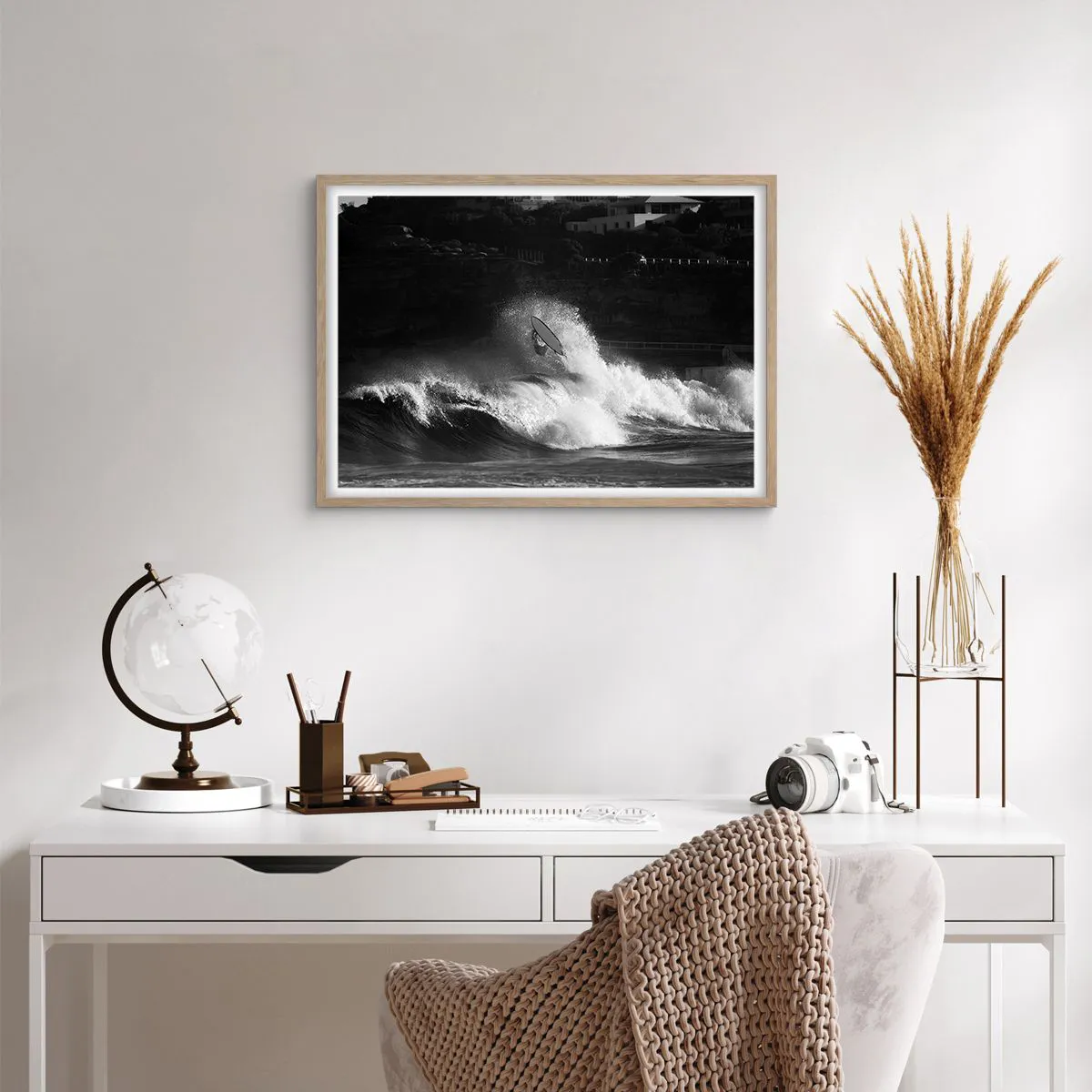 Affiche dans un chêne clair - Poster - Défi accepté! - 70x50 cm