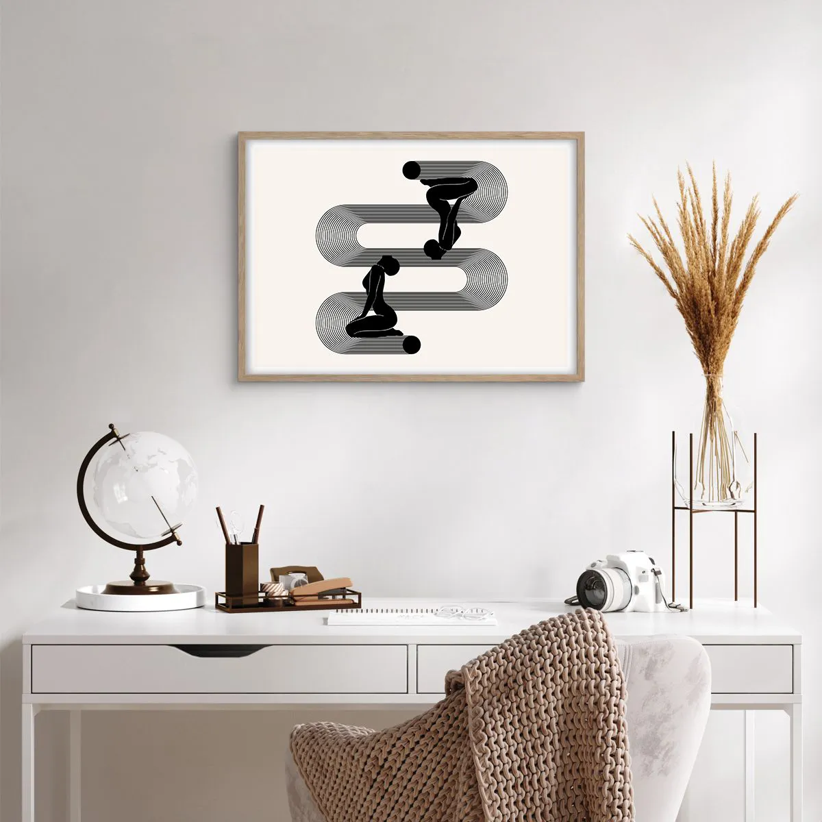 Poster in einem Rahmen aus heller Eiche - Sinnliche Symmetrie - 70x50 cm