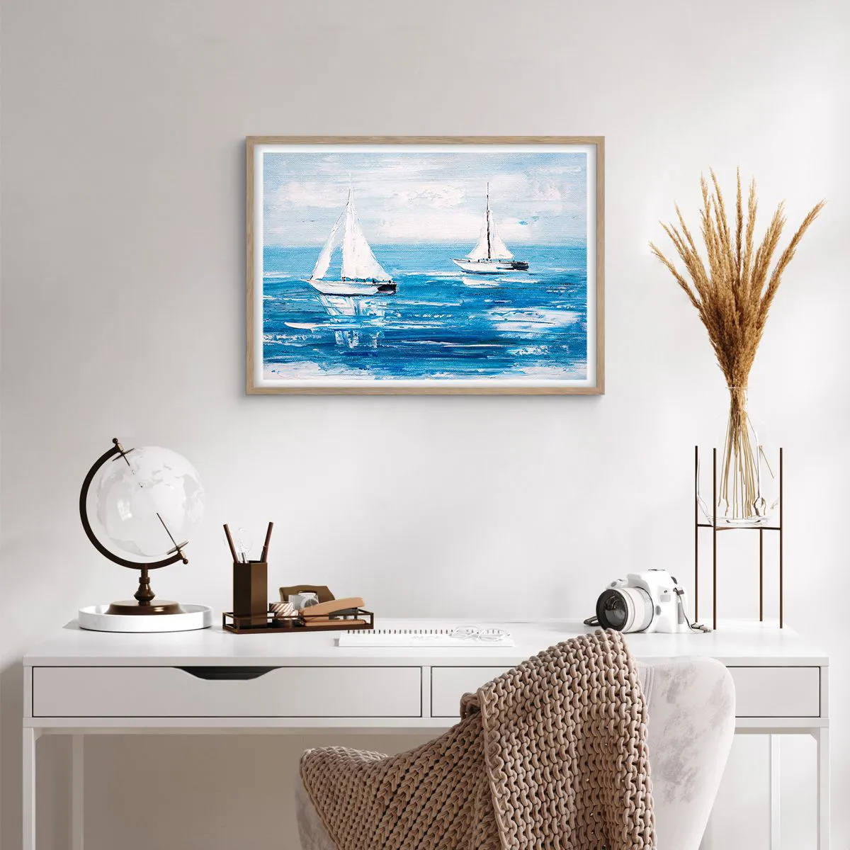 Poster in light oak frame - With a Friend by the Side - 70x50 cm