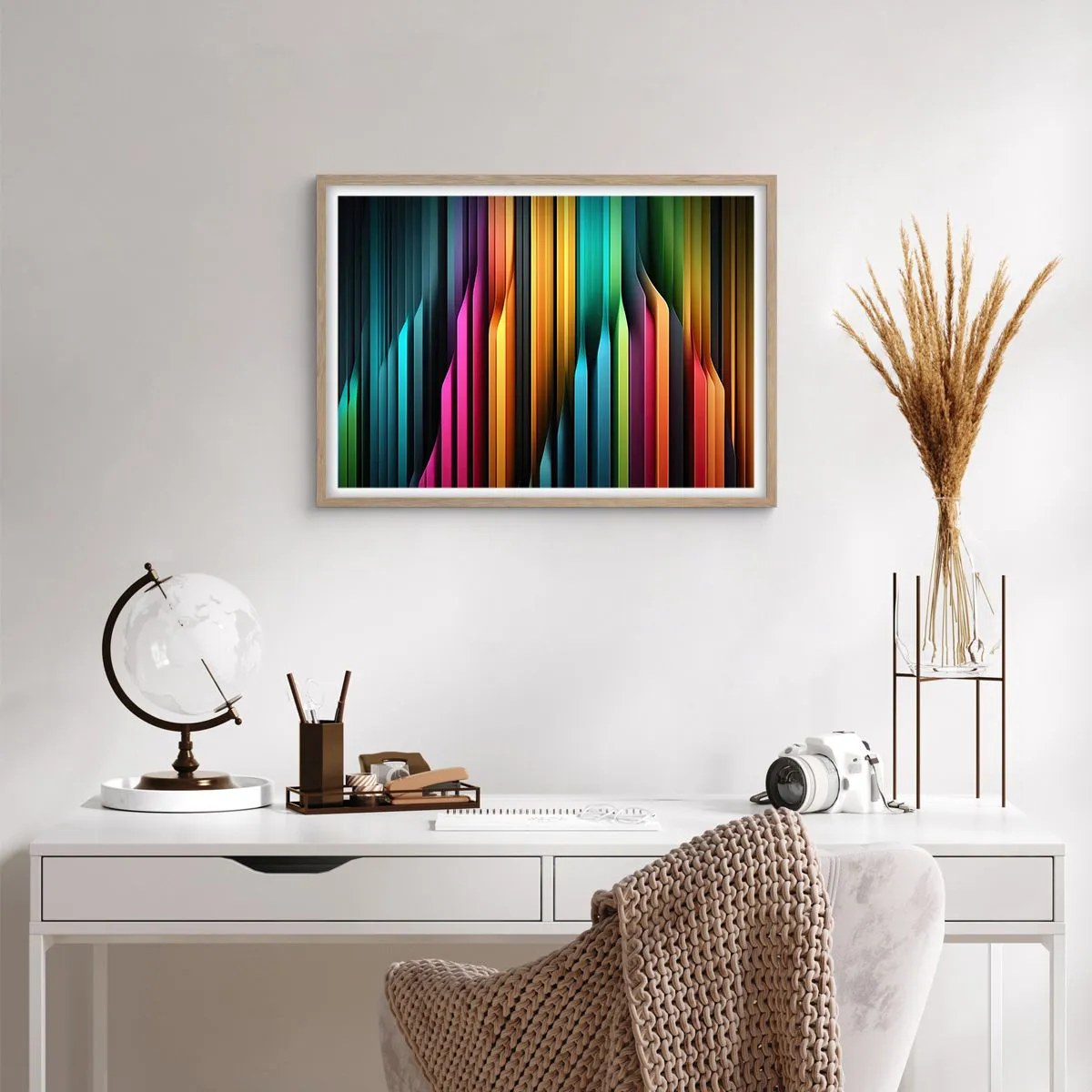 Pôster com moldura de carvalho claro - Um órgão de luz - 70x50 cm