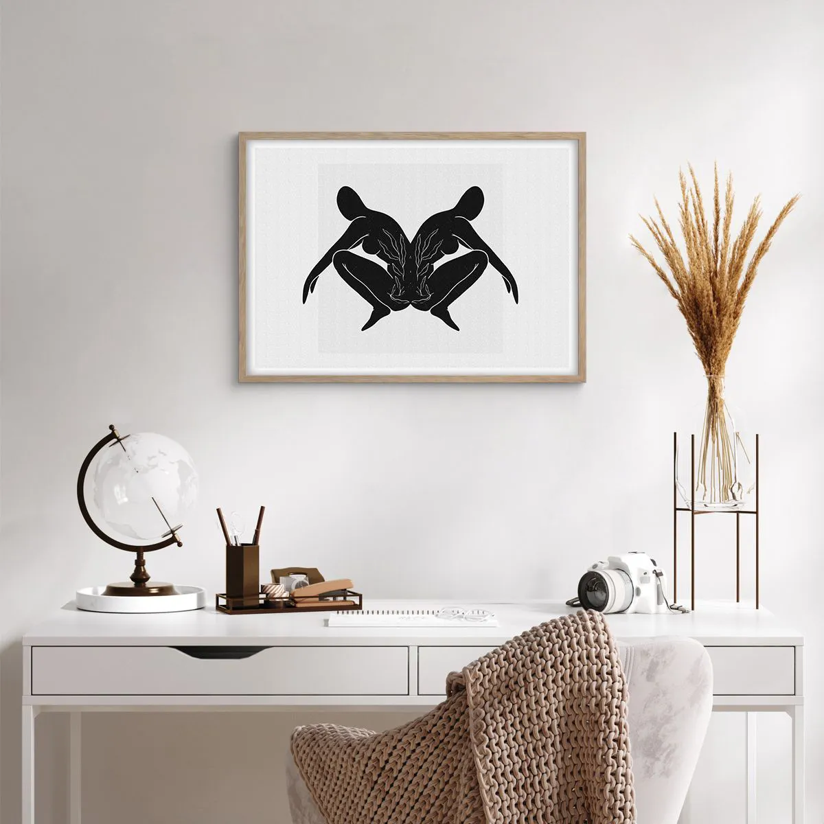 Pôster com moldura de carvalho claro - Uma alma comum - 70x50 cm